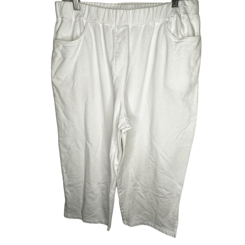Quacker Factory Cropped White Pants
